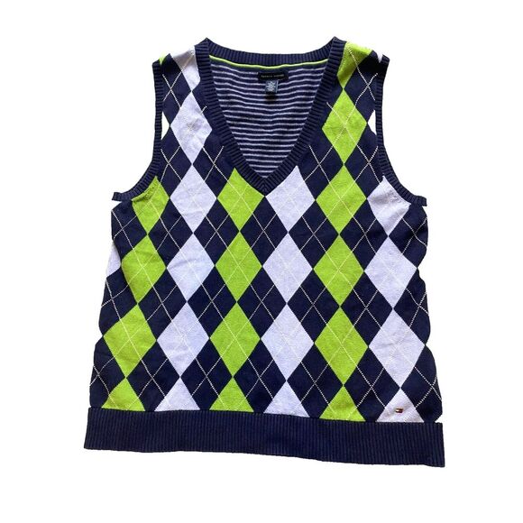 Tommy Hilfiger Other - Tommy Hilfiger Vest Youth Extra‎ Large Blue Green Argyle Diamond Sweater Boys